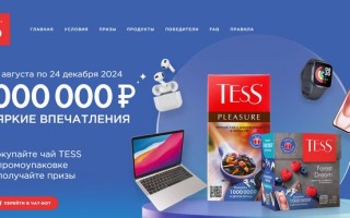 Акция Tess «1 000 000 рублей на яркие впечатления»