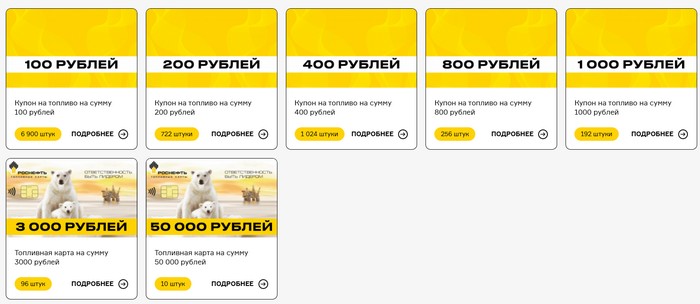 главные призы акции роснефть