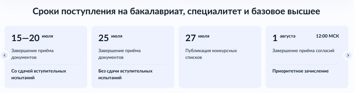 сроки подачи заявок в вуз через госуслуги