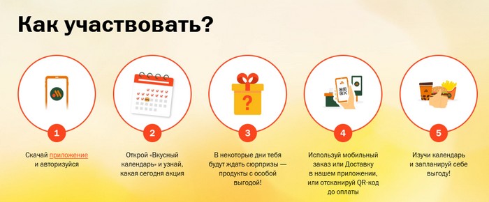 как участвовать во вкусном календаре