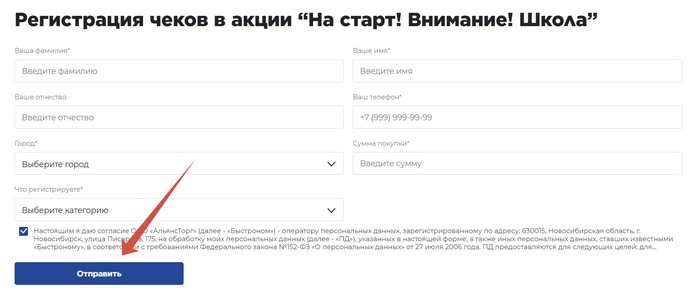 регистрация чека или купона быстроном
