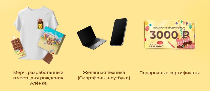 еженедельные призы аленка промо