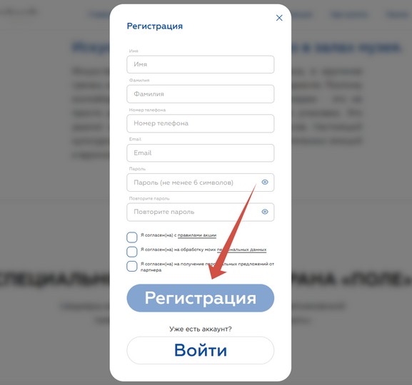 регистрация чека в акции мистраль