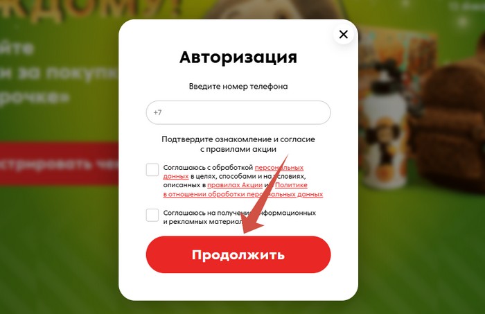 авторизация в акции Подарок нужен каждому